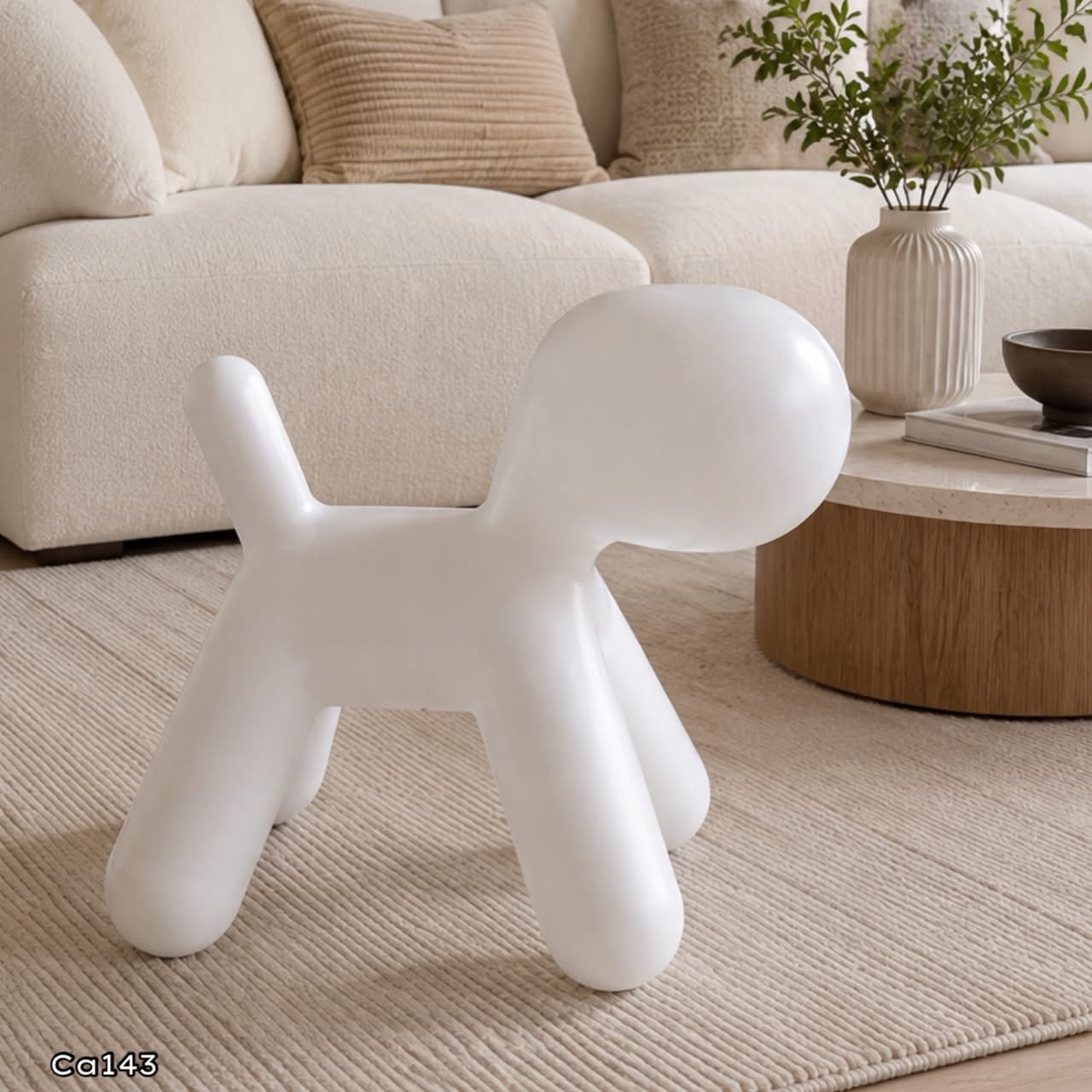Silla perro blanco grande 69cm* 42cm* 54cm